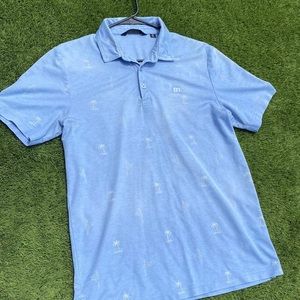 Travis Matthew Light Blue Palm Tree Golf Polo